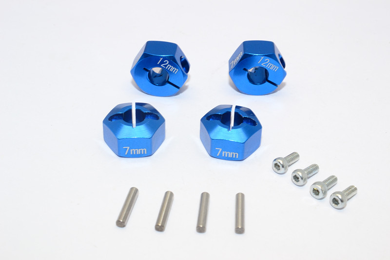 AXIAL SCX10 ALLOY HEX ADAPTER (12MMX7MM) - 4PCS SET FOR AXIAL EXO, WRAITH